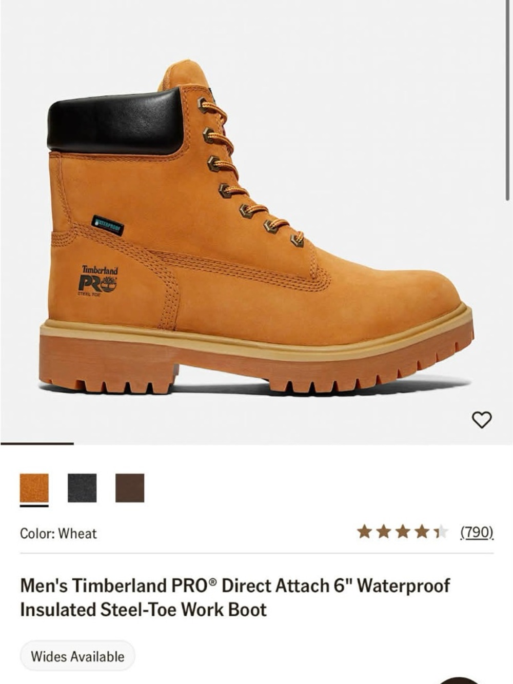 Timberland PRO Wheat/Tan Work Boots with Black Collar